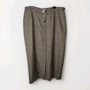 Vintage Plaid High Waisted Midi Pencil Skirt NWOT Womens Size 16